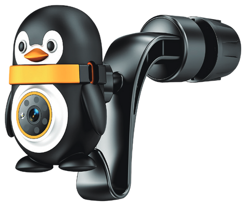 Cabinory Back-Seat Cam, penguin housing on headrest clip